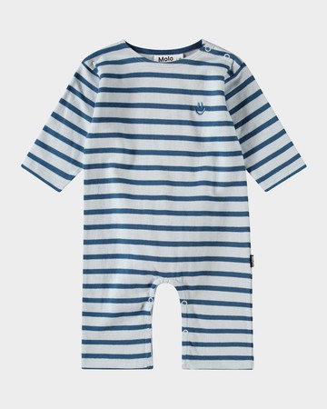 Boy's Flint Embroidered Organic Cotton Stripe Bodysuit, Size 3M-12M