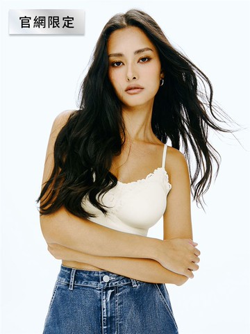 人氣追加 | 蕾絲花邊小V領短版Bratop-米白  | 官網限定