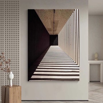 免運可開票 【無框畫】侘寂風抽象空間延伸高級感意式掛畫民宿酒店裝飾畫橫款 現貨立發pyy7230