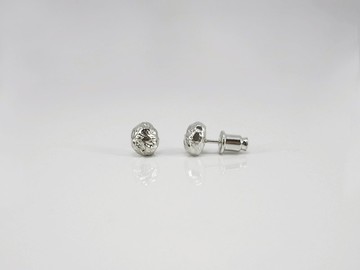 No.65 SILVER STONE EARRINGS 銀石耳針 - 925純銀
