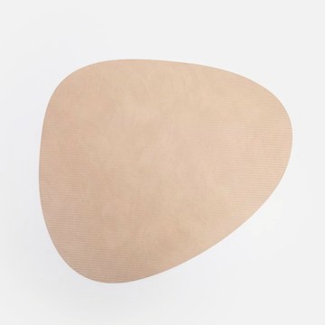 LIND DNA Corduroy皮革曲線餐墊 沙棕