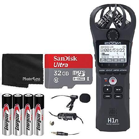 Zoom H1n 2-Input   2-Track Portable Handy Recorder with Onboard X Y Microphone   32GB microSDHC UHS-I Card with Adapter   Lavalier Condenser Mic   4x