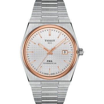 TISSOT 官方授權 PRX 系列 70年代復刻機械錶 開學季好禮-銀/40mm T1374072103100
