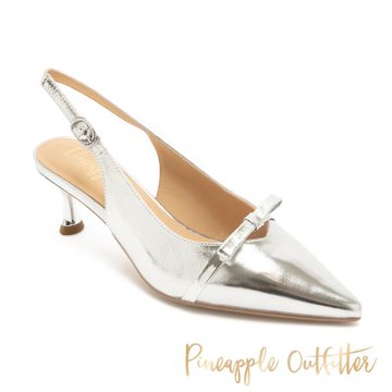 Pineapple Outfitter-氣質優雅尖頭低跟鞋低跟涼鞋ISAEL-銀色