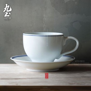 九土 經典青花咖啡杯 復古青花手繪杯 西式下午紅茶杯 咖啡杯