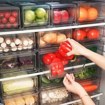廚房冰箱收納盒抽屜式密封保鮮冷凍盒冰箱專用食品級水果食物整理