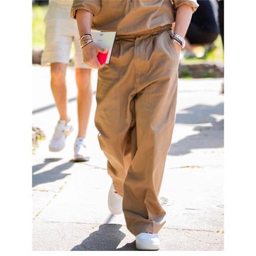 春夏新款流行休閑褲男長褲  高密純棉寬松闊腿褲子拖地褲