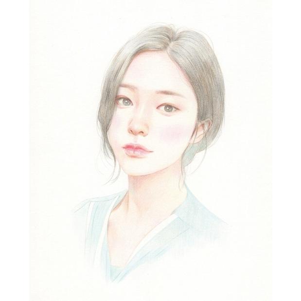 韓国語 イラスト 絵画技法 『描く、少女』 著：カン・ソヌ （大人のぬり絵 本 描き方）