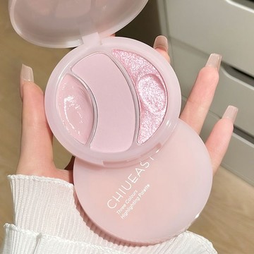 韓國歐尼臉部立體的秘密！韓系Ins風三色高光盤 三色修容盤 多功能高光盤 高光膏 細閃爆閃兩片 自然提亮 臉部提亮高光膏