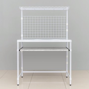 dayneeds 日需百備 輕工業風電腦工作桌 電腦桌 辦公桌 層架 鐵架 90 x 45 x 135cm  白色  90cm