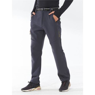 登山沖鋒褲男士防水防風戶外運動戶外跨境加絨加厚褲加肥加大碼男