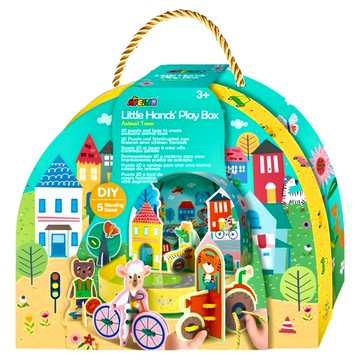 德國 Avenir Kids 創意手作玩樂組 DIY 5立體裝飾  動物小鎮 綠色  1組