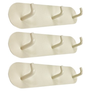 FaSoLa 多用途鐵藝無痕免釘掛鉤 三鉤款  奶白色  3個