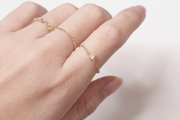 小分鑽 純銀手工鍊戒 金銀兩色