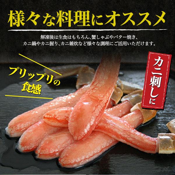 領収書発行可 生 ズワイガニ 棒ポーション 20本 800g 9L サイズ 生 ずわにがに 蟹 鍋 お取り寄せ お歳暮 ギフト むき身 殻なし 蟹 剥き身 むき身 カニ むき身