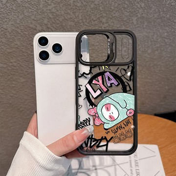 卡通可愛吉祥物 iPhone磁吸殼 蘋果17ProMax/16/15/14/13/12手機殼 隱形鏡頭支架防摔 送鏡頭貼