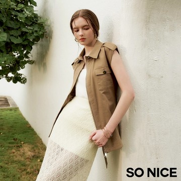 SO NICE【特惠】針織裙 窄裙 長裙 [地中海度假風鏤空針織長窄裙] 度假穿搭【58440008】