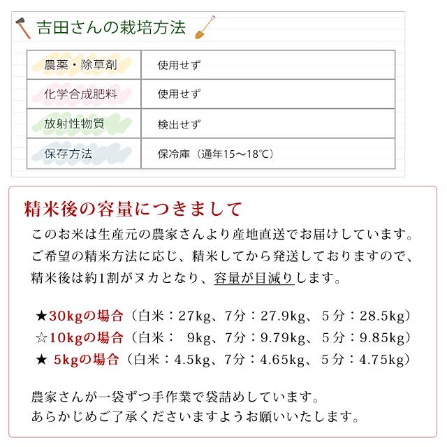 新米 米 お米 30kg 夢ごこち 無農薬 令和5年産 2023年産 滋賀県産 吉田農園 白米 玄米 送料無料