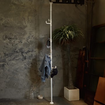 LiFArt 頂天立地多用途掛衣架/衣帽架 NEE-023  白色  16.7 x 16.7 x 110~310cm