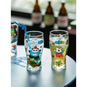 半房原創玻璃杯啤酒杯大容量家用酒杯創意酒吧燒烤商用飲料水杯子