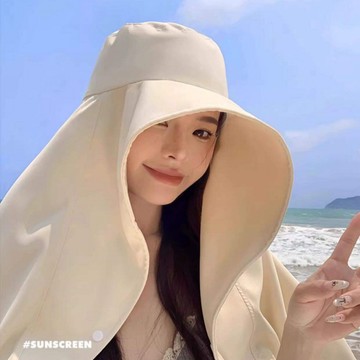 女式寬簷太陽帽全臉頸部覆蓋夏季戶外運動帽