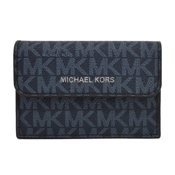 [平輸版] 【MICHAEL KORS】COOPER滿版PVC風琴卡片收納包(深藍)真品平輸