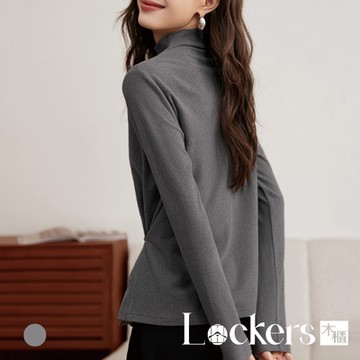 【Lockers 木櫃】秋冬款不對稱設計開衩針織衫 L112120405
