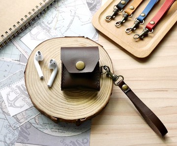 AirPods保護套 1代 2代 真皮 咖啡色 免費刻字