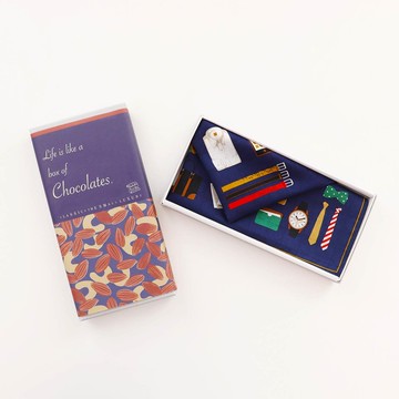 વાલેન્ટાઈન (Valentine) 期間限定包裝紙，附禮盒，日本製高品質男士系列手帕 - 經典海軍藍 47×47cm 純棉