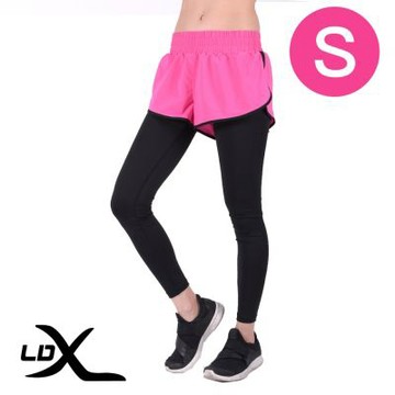 LDX 極致透氣 假兩件彈性運動長褲(兩色任選)
