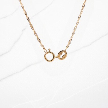 【黃金之選】意大利製18K黃金項鍊 | 細緻扭紋鏈條  意式工藝美學