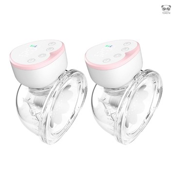 MY-380 穿戴式免手扶電動吸奶器 4種模式 12檔吸力（內置鋰電池）180ml奶瓶容量 粉白色 2個裝