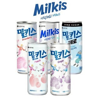 韓國 LOTTE 樂天 Milkis 優格風味碳酸飲（原味乳酸/草莓/水蜜桃）250mL【現貨】水果風味汽水 蘇打氣泡飲