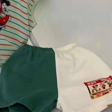 Mimo⭐韓範童裝兒童撞色寬鬆顯瘦帥氣短褲夏季男童薄款卡通五分褲子