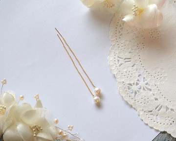 你是唯一 珍珠長耳環 耳線 可改夾式