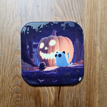 故事書裡的萬聖節-吸水陶瓷杯墊