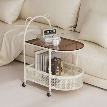 輕奢奶油風沙發邊幾網紅可移動小推車角幾迷你創意茶幾客廳置物架