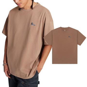 Converse Sneaker Patch 男款 女款 棕色 小鞋標 寬鬆 休閒 短袖 10027239-A08