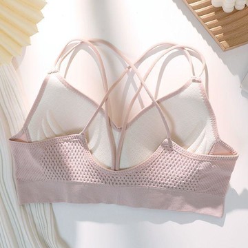 DUYI~夢詩 內衣女無縫美背抹胸一體固定杯乳膠細帶少女背心百搭裹胸文胸