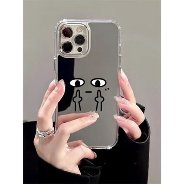 鏡面鄙視表情適用三星s25ultra手機殼硅膠s24fe可愛s22高級s23+卡通s21簡約a15a25a24新款a55a54a35a34防摔