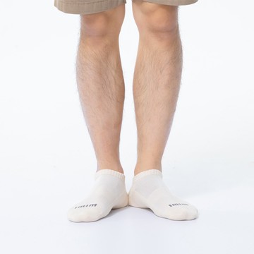 舒適休閒抑菌船型除臭襪(米黃白 男M-L)