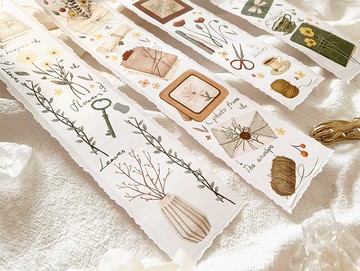 閒暇時光 輕復古植物造景 PET 和紙 紙膠帶 5米卷