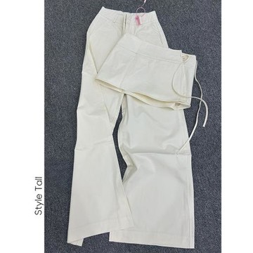 假兩件寬松顯瘦袋鼠褲高個子抽繩運動闊腿裙褲工裝白色休閑褲長褲