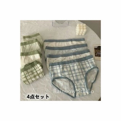4点 ショーツレディース ショーツレディース綿 ショーツレディース安い チェック柄 女性用 下着 肌着 通気性 伸縮性 インナー 通販 Lineポイント最大get Lineショッピング