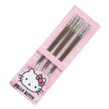筷子 【HELLO KITTY】不鏽鋼筷子三入組 KS-8269(SGS 檢測認證 方形設計不易滾動)