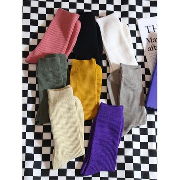 4雙男士堆堆襪日系復古純色長襪黑色男襪簡約ins潮男生長筒襪潮流