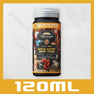 鮮蝦食譜 [孔雀卵胎生魚] 全天然螺旋藻大蒜蝦肉堡120ml (上浮型)