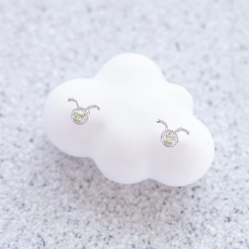 金牛座925純銀天然石星座耳環