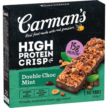 [澳洲 Carman's ] 升級版薄荷雙倍巧克力蛋白棒 (5條/盒)-薄荷雙倍巧克力蛋白棒