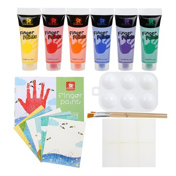 TOPBRIGHT 特寶兒 小小藝術家安全可水洗手指畫顏料套裝  350g  6色